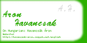 aron havancsak business card