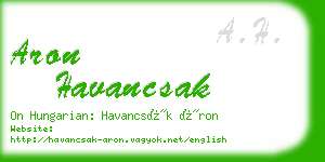 aron havancsak business card